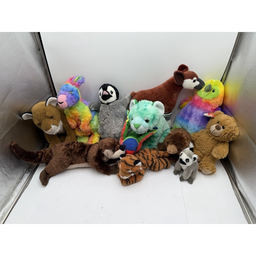 Wild Republic Plush Lot 12 Animals Dinosaur Shark Turtle Bison Reseller Bulk